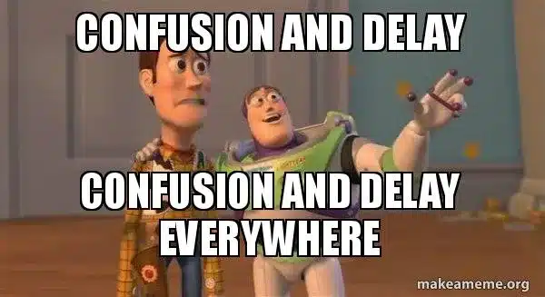 confusion and delay meme | Lead churn
