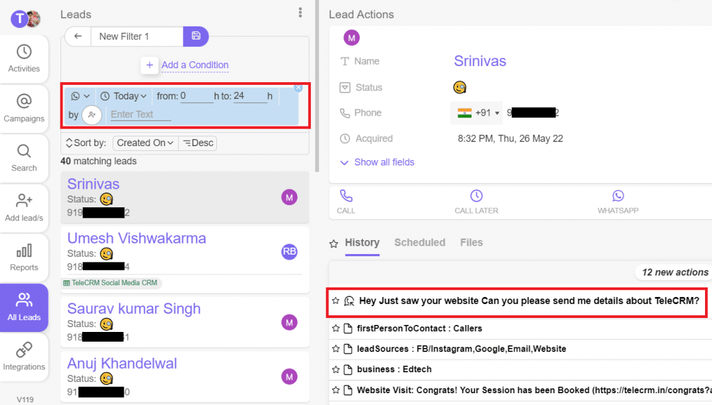 see all incoming messages 