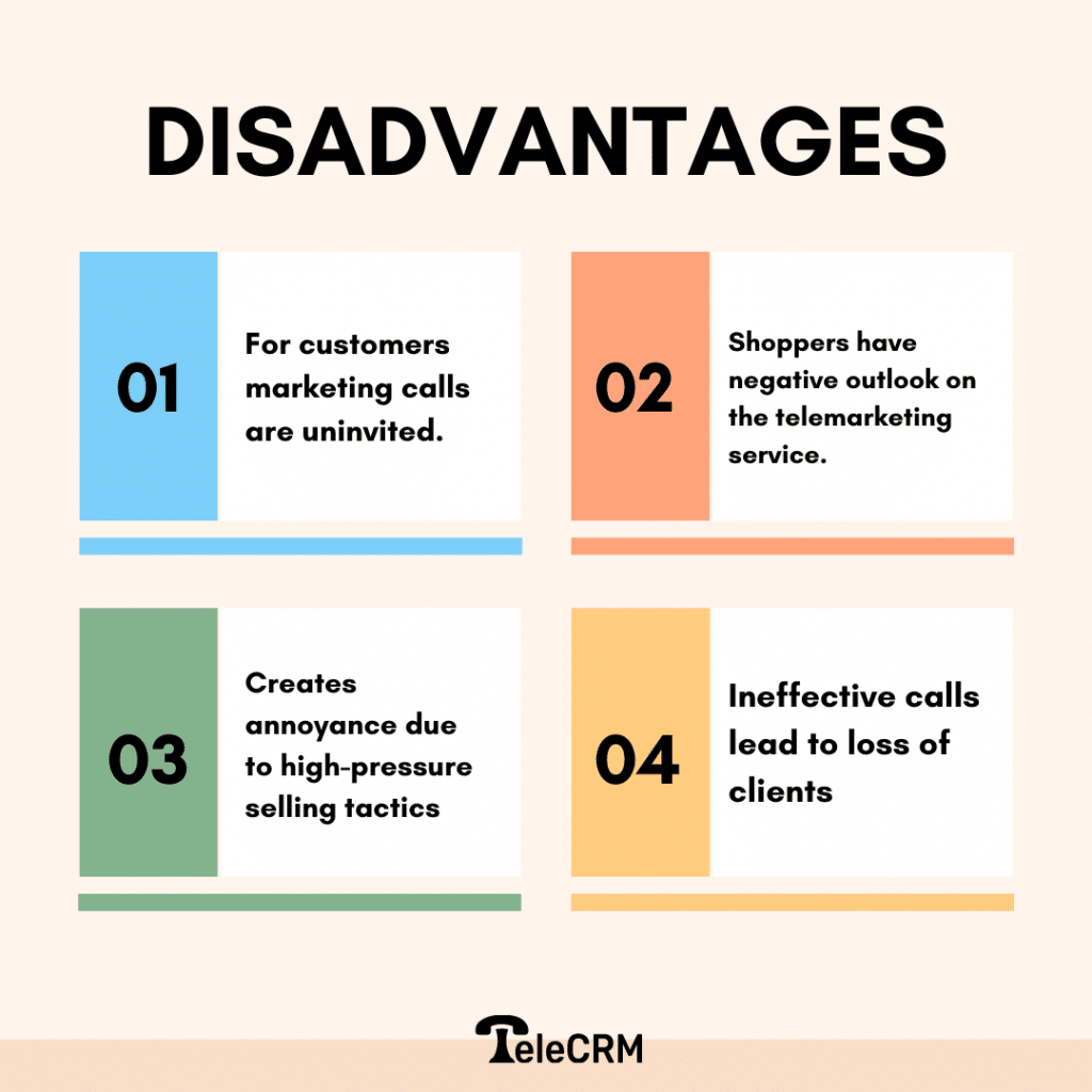 disadavntages of telemarketing