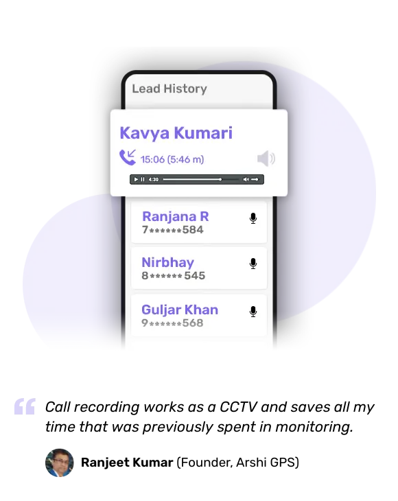 lead history by financial CRM