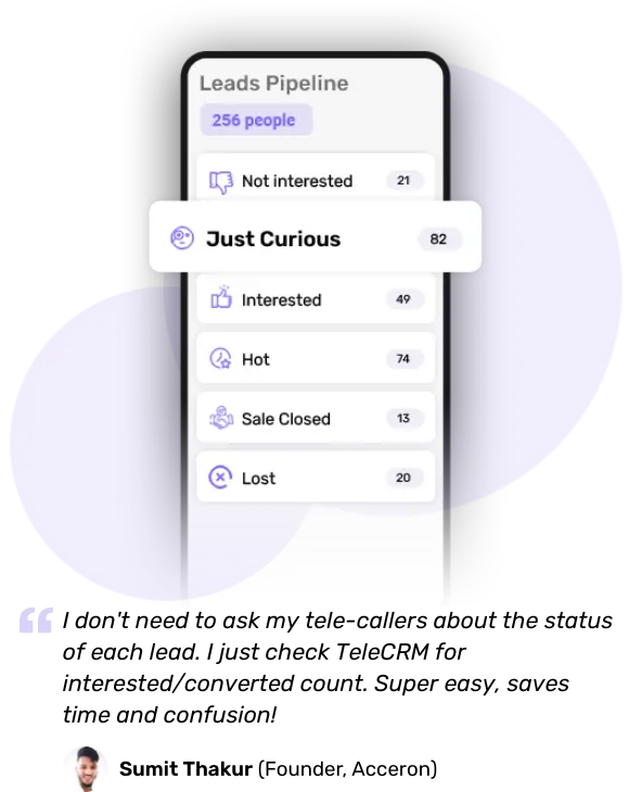 lead management in financial CRM , TeleCRM