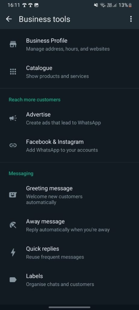 WhatsApp Business app setup step 3