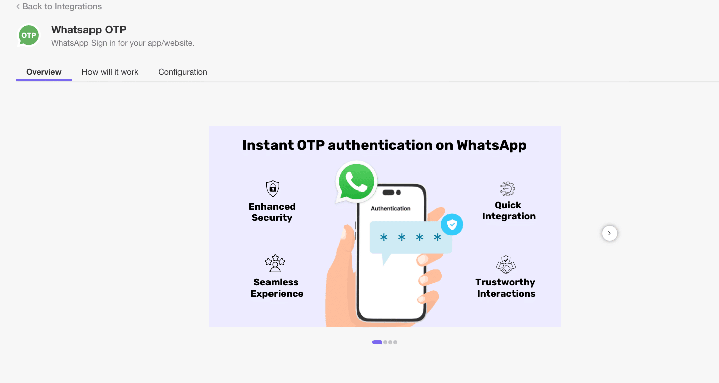 WhatsApp OTP Integration Section in TeleCRM.