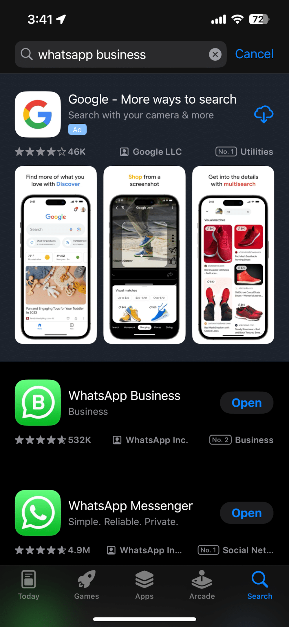 Download and Open the WhatsApp Business App from your phone's App store