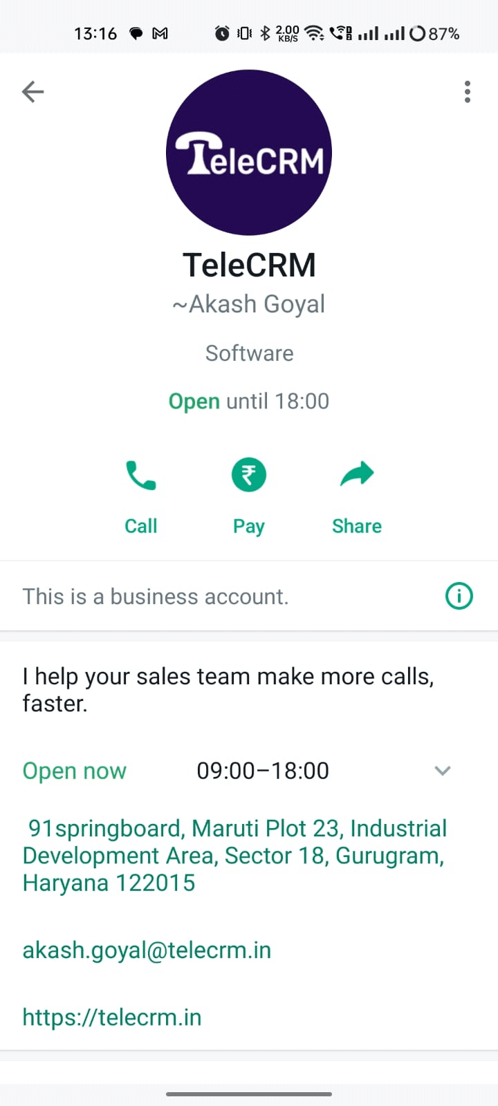 This is how the WhatsApp Business App will look to customers if they visit or search for your profile.