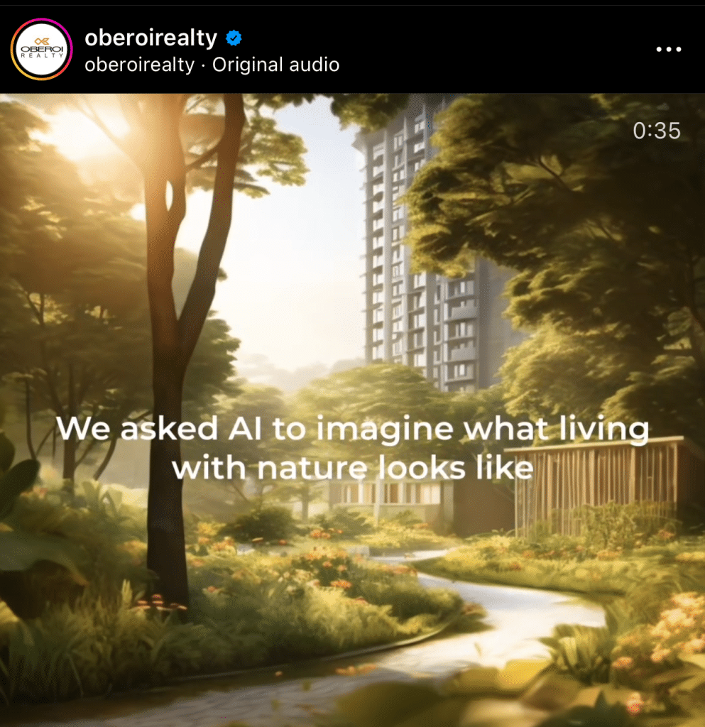 This video ad is by Oberoi Realty on Instagram.