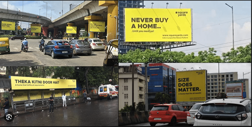 Square Yard runs a town-wide OOH (Out-Of-Home) Campaign for Brand Awareness