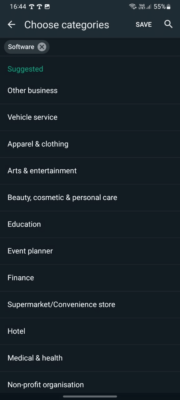 Choose a Business Category according to your business