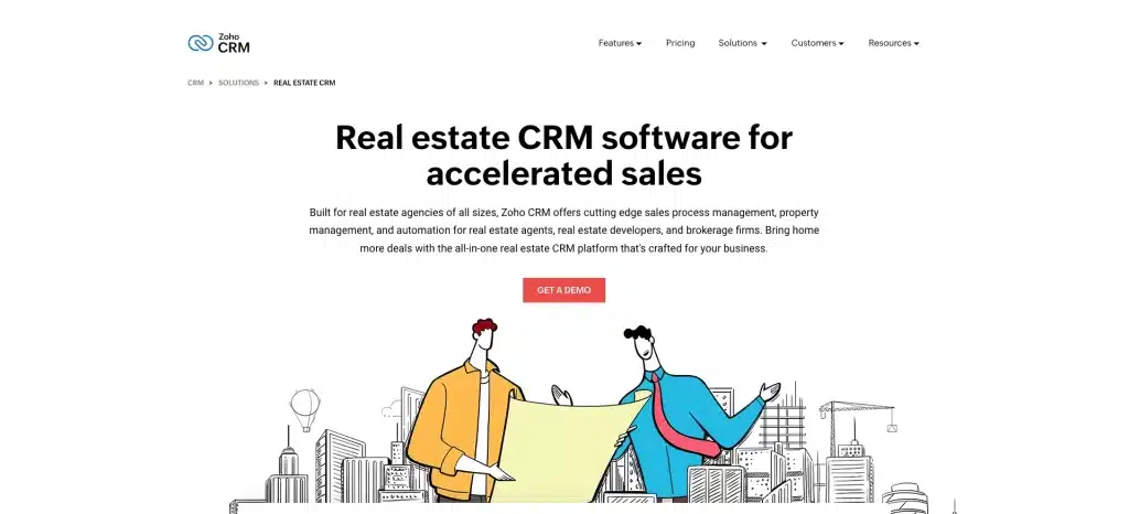 Zoho CRM is a versatile tool that stands out for its ability to adapt to the varying needs of real estate businesses, big or small