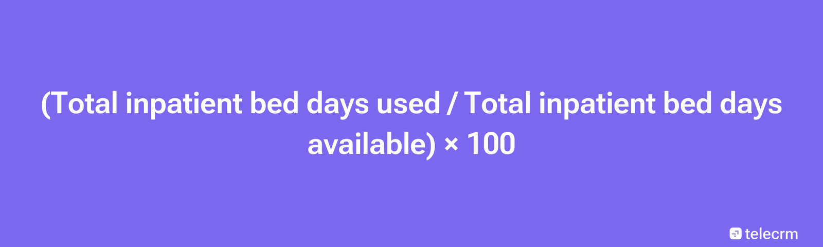 Formula for bed occu