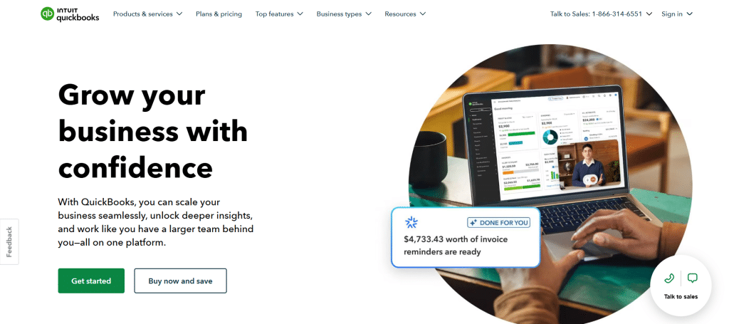 quickbooks dashboard