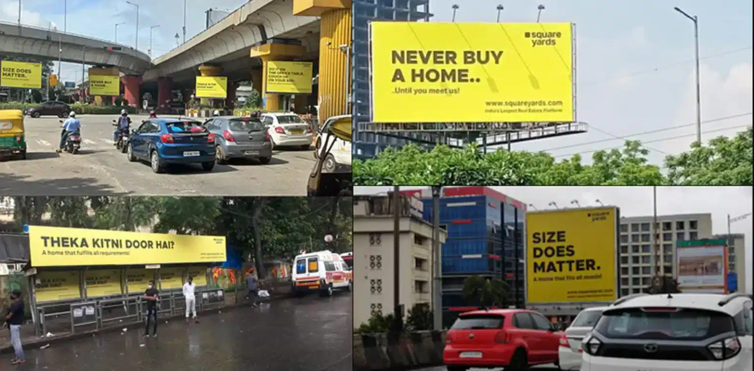 Local marketing still brings in footfall if done creatively like this Square Yard OOH campaign for real estate sales