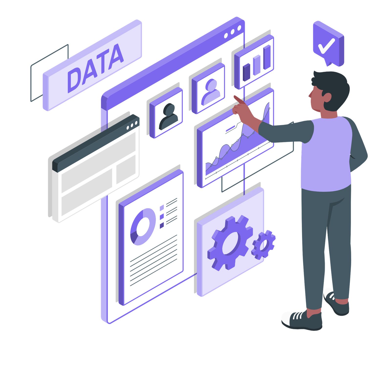 Data management with CRM for sales and support