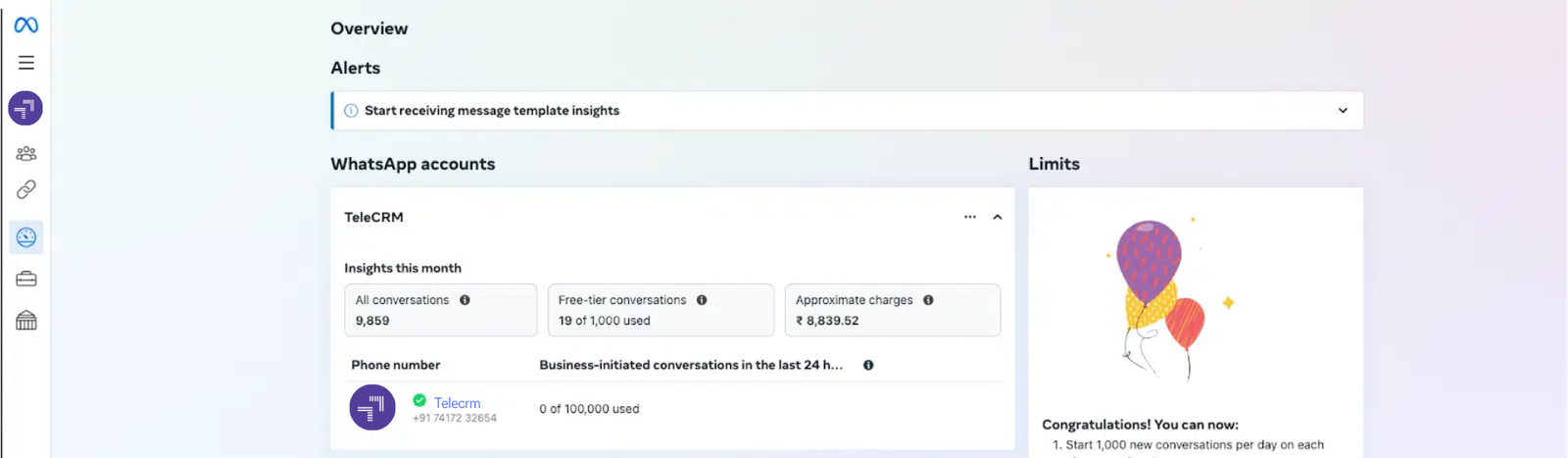 Approval of WhatsApp business account by Meta